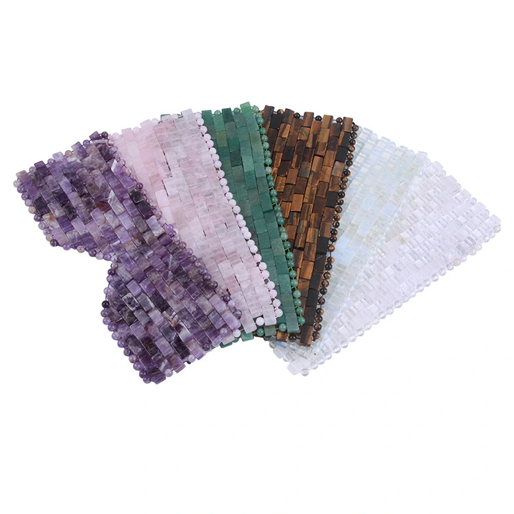 Natural Crystal Eye Mask, Eyelid & Neck Membrane – Pink Quartz, Amethyst, Jade, Obsidian